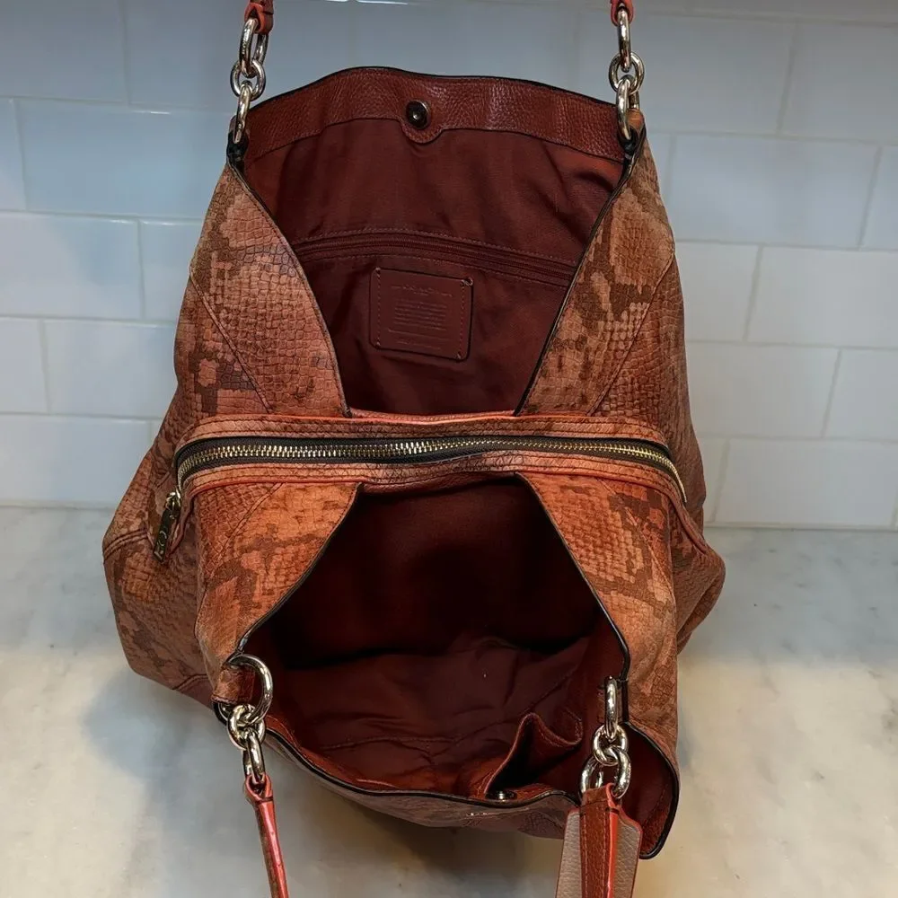 Coach Bag Purse Handbag Lexy Leather Snakeskin Pocketbook Shoulder Bag - HTF